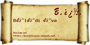 Béládi Éva névjegykártya